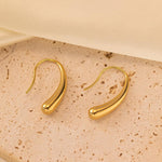 El Regalo Luxury Stainless Steel Teardrop Earrings for Girls/Women - Anti-Tarnish, Trendy, Minimalist Dewdrop Earrings with 18K Gold Plating (Gold)