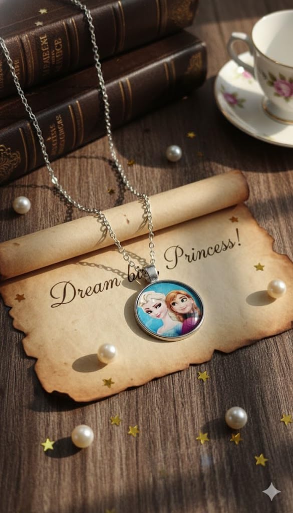 El Regalo Enchanted Tales Princess Pendant Necklace for Girls & Toddlers - Magical Character Jewelry for Birthdays, Parties & Gifting (Style-21)