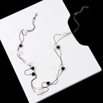 El Regalo Pearls Multilayer Long Necklace for Girls/Women- Elegant Long Sweater Chain Statement Pearls Necklace Jewelry Accessories Dressy Collocation (Pearl Heart Chain)