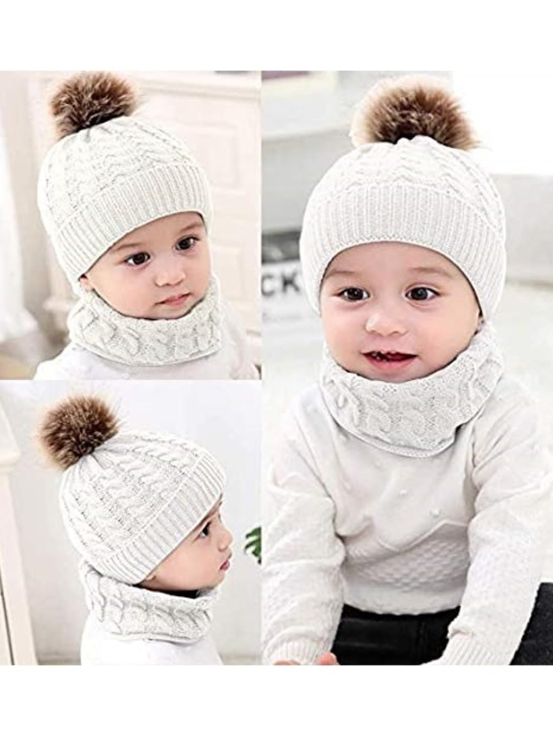 EL REGALO Unisex Kids White Beanie