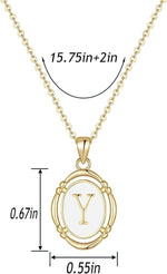 El Regalo Unisex Vintage Style Waterproof Name Initial Letters Pendant Necklaces - Stainless Steel Golden Initials Jewelry - Hypoallergenic Letters Pendant Chain (Letter Y)