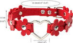 El Regalo Heart Flower Choker Necklace for Girls/Women (Red)