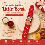 El Regalo Cute Slap Band Bracelet Rakhi for Kids Boys & Little Brother | Fun Quirky Silicone Slap Wristband Rakhi for Toddlers & Children with Roli Chawal Pack and Gift Box (Dog)