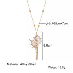 El Regalo Retro Cowrie Shell Golden Electroplated Necklace for Girls & Women | Bohemian Style Cowrie Sea Shell Handmade Beach Necklace (Beach Shell Off White)