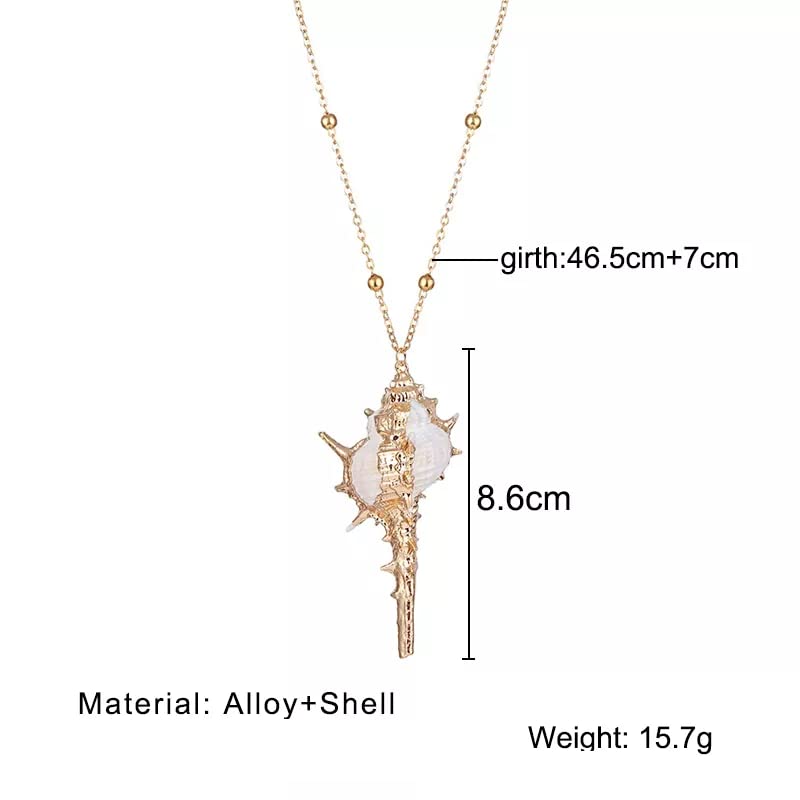 El Regalo Retro Cowrie Shell Golden Electroplated Necklace for Girls & Women | Bohemian Style Cowrie Sea Shell Handmade Beach Necklace (Beach Shell Off White)