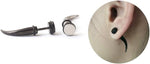 El Regalo 2Pcs Punk Stainless Steel Ear Stud Earrings for Boys/Men- Horn Style Spike Men's Cool Gothic Hippie Earrings (1 Black & 1 Silver)