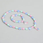 El Regalo 2 PCs Kids Girls Colorful Necklace & Bracelet Jewelry Sets - Kids Candy Color Mermaid Pearl Shells Necklace & Bracelets Sets for Girls Kids & Toddlers (Mermaid Shell Jewelry Set)