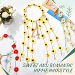 El Regalo Flower Hippie Headband Floral Crown Summer Sunflower Headband for Girls & Women - Wedding Party Hair Accessories (Yellow, One Size)