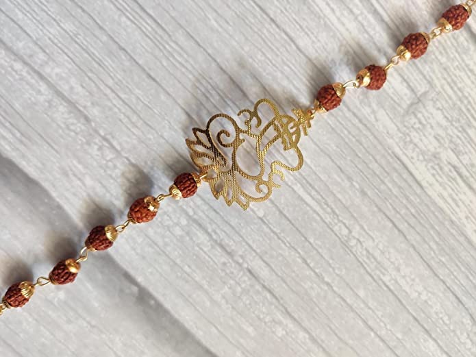 El Regalo OM Red Rakhi for Brother/Bhai/Nephew/Bhatija OM Handwoven Rakhi with shagun, Rakhi Message Card in Rakhi Gift Box