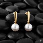 El Regalo Elegant Faux Pearl Earrings for Women - Elegant 18K Gold & Silver Plated Moti Jewelry Collection | Fancy Studs, Dainty Drops & Long Dangle Pearls Earrings for Girls (Style-6)
