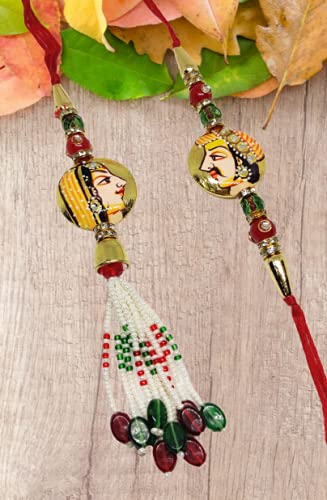 El Regalo Bhaiya Bhabhi Rakhi Raja Rani Couple Rakhi for Bhaiya & Bhabhi Bhaiya Bhabhi Raja Rani Rakhi Set (Peppy Yellow)