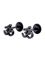 El Regalo 1 Pair Stainless Steel OM Stud Earrings for Boys/Men- Anti Tarnish, Waterproof OM Religious/Meditation Jewelry (Black)