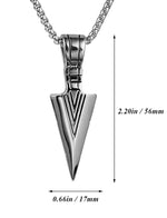 El Regalo Men's Stainless Steel Arrowhead Necklace for Boys/Men- Gift for Him (Silver Tone)