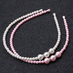 El Regalo 2 PCs Pink & White Pearls Hairbands for Girls/Teens/Women | Bridal Headpieces Women Girls Pearls Hair Accessories