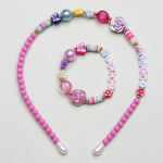 El Regalo 2 PCs Set of Matching Hairband & Bracelet Set for Toddlers/Kids/Girls - Kids Girls Fashion Hair Accessories Set (Style-2)