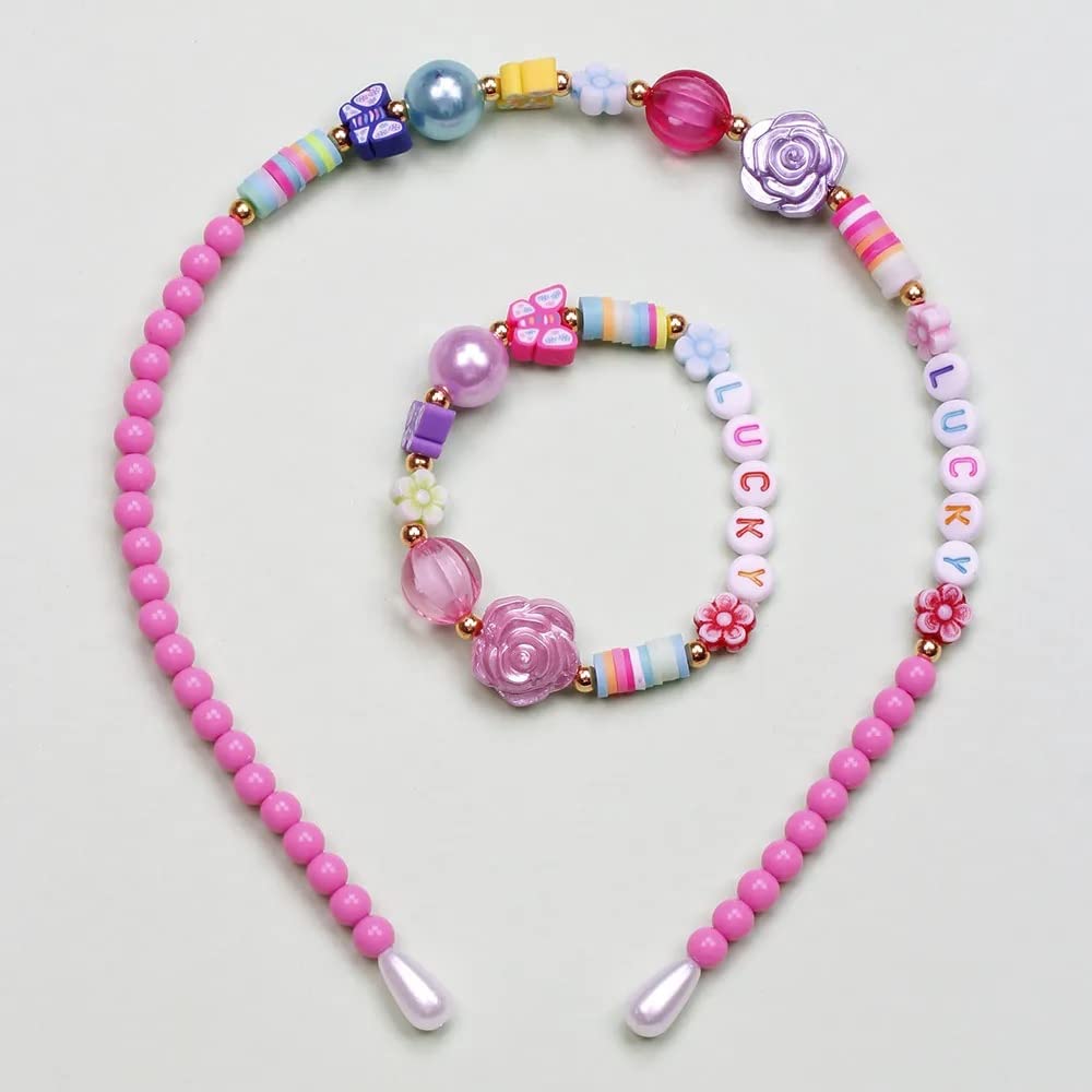 El Regalo 2 PCs Set of Matching Hairband & Bracelet Set for Toddlers/Kids/Girls - Kids Girls Fashion Hair Accessories Set (Style-2)