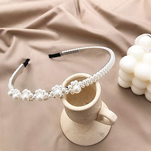 El Regalo Pearl Beads Decoration Plastic Hair Band for Kids, Girls and Women (Layered Pearls Hairband)