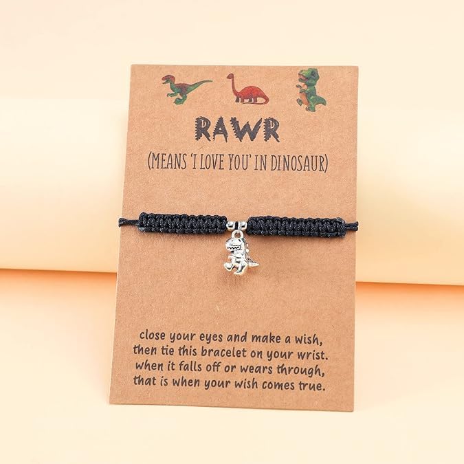 El Regalo Cute Rakhi for Brother- Fancy Tyrannosaurus Dinosaur Bracelet Rakhi for Bhai with Roli Chawal, Rakhi Message Card in Rakhi Gift Box (Black)