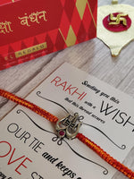 El Regalo 925 Sterling Silver OM/Trident Rakhis for Brother/Nephew/Niece - Real Silver OM Rakhi for Babies/Kids/Men (Trident Silver Rakhi)