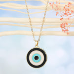 El Regalo 1 PC Evil Eye Enamel Protection Necklace for Girls & Women | Gold Plated Fashion Evil Eye Necklace (Black Evil Eye)