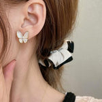 El Regalo Cute Butterfly Stud Earrings for Girls & Women - Delicate Crystal Butterfly Earrings