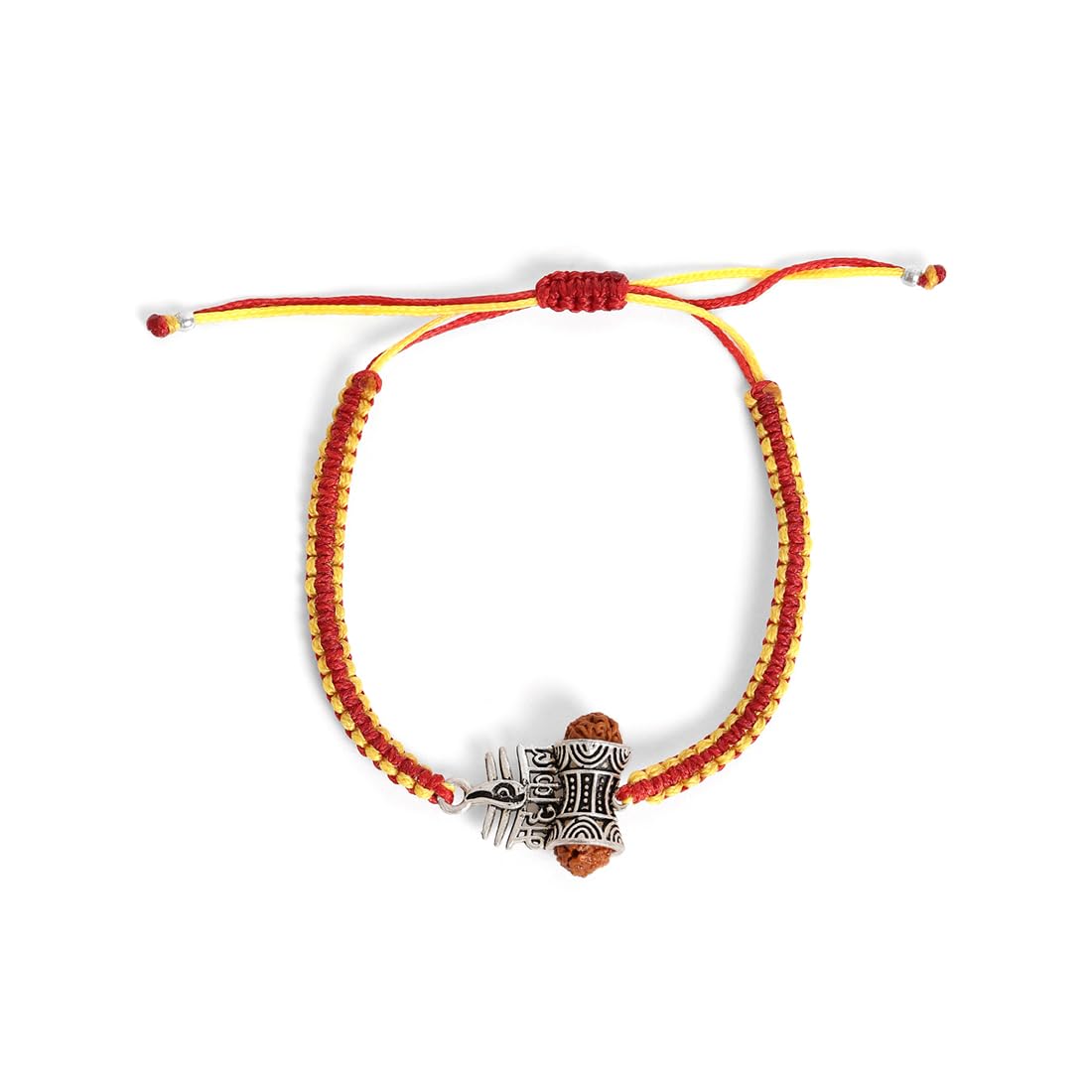 El Regalo 1PC Rudraksha Trident Rakhi for Brother with Roli Chawal, Message Card in Gift Box- OM, Trishul, Damru Rudraksha Rakhi for Bhai/Brother (Mahakal)