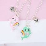 El Regalo Best Friend Forever 2Pcs-Split Magnetic Matching Bff Pendant Necklaces Set- Unicorns, Whales, Koalas Pendant Friendship Necklaces For Girls (Whales Bff Necklace)