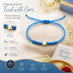 El Regalo Elegant Star Bracelet Rakhi for Brother - Minimalist Adjustable Thread Rakhi, Modern Raksha Bandhan Bracelet for Men, Boys & Bhai - Eco-Friendly Sacred Thread (Blue)