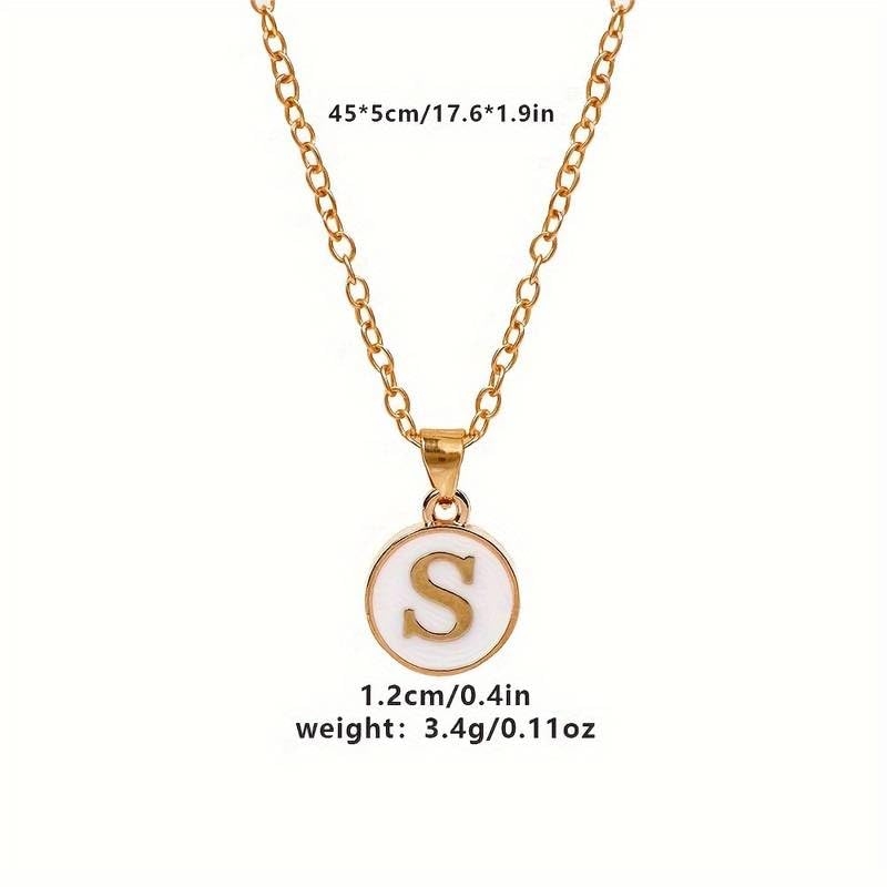 El Regalo Unisex-Adult Personalized Name Initial Letters Pendant Necklace-Enamelled Name Initials Pendant with Stainless Steel Chain (S)
