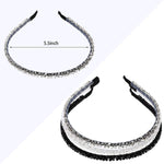 El Regalo 2PCs Rhinestone Hair Bands for Kids/Girls/Teens/Women | Tiara Bridal Headpieces | Crystal Headband Fine Glitter Crystal Hairband Rhinestone Headband (Black & White)