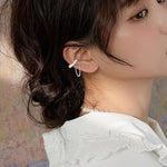 El Regalo Pearl Ear Cuffs Earrings for Girls/Women- Non Piercing Cartilage Cuff Wrap Clip on Earrings Pearl Tassel Chain Earrings (Silver)