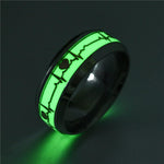 El Regalo Luminous Stainless Steel Ring- Heartbeat ECG Glow in The Dark Statement Ring for Men & Women- Band Ring Comfort-Fit for Men Women- Stacking Rings Bands, Finger Ring (19)