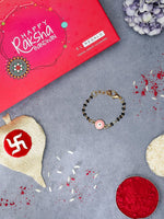 El Regalo Cute Evil Eye Nazaria Bracelet Rakhi for Babies/Kids with Roli Chawal, Rakhi Message card in Rakhi Gift Box- Baby Nazaria Rakhi (Pink Evil Eye Nazaria Rakhi)