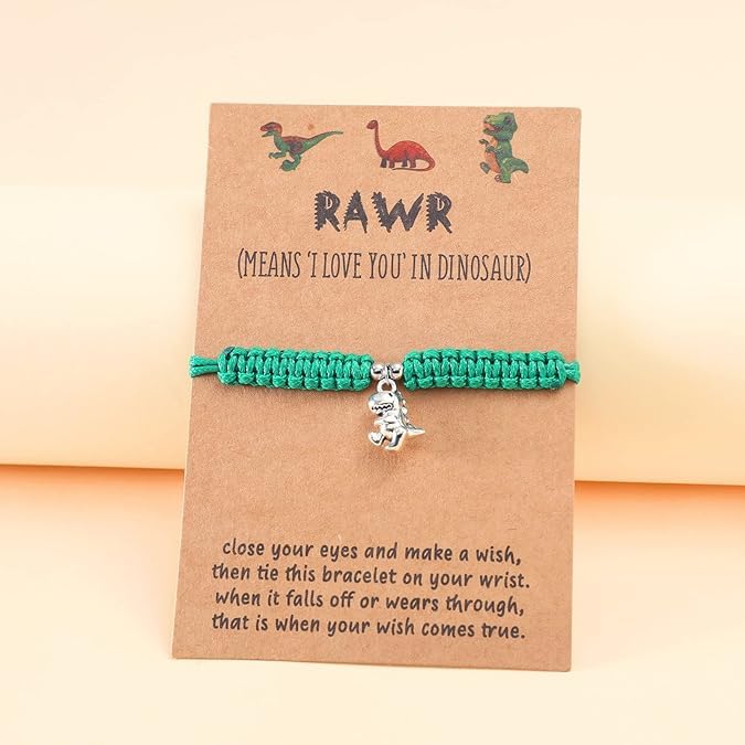 El Regalo Cute Rakhi for Brother- Fancy Tyrannosaurus Dinosaur Bracelet Rakhi for Bhai with Roli Chawal, Rakhi Message Card in Rakhi Gift Box (Green)