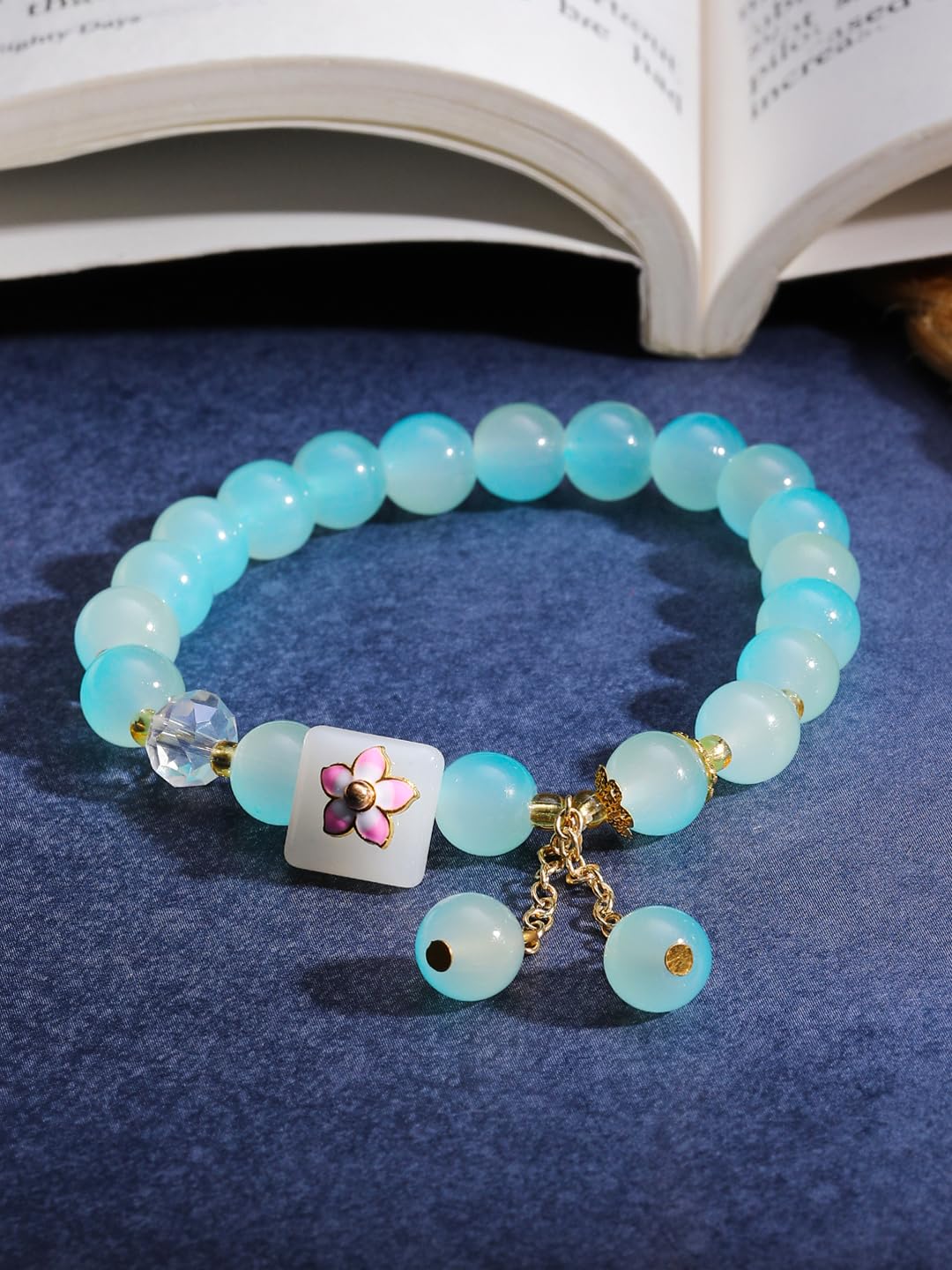 El Regalo Dreamy Gradient Colorful Beaded Bracelets with Cute Charms for Girls & Women (Style-2)