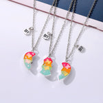 El Regalo 3 PCs BFF Best Friend Forever Split Heart Magnetic Matching Pendant Necklaces Set for Kids/Girls/Teens- Friendship Puzzle Necklaces Sets for Besties (Colorful Butterfly BFF)