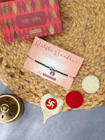 El Regalo Cute & Fancy Baby Evil Eye Nazaria Bracelet Rakhi with Roli Chawal, Rakhi Message Card in Rakhi Gift Box - Kids Evil Eye Adjustable Chain Rakhi (Red Evil Eye Nazaria Rakhi)