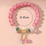 El Regalo Daisy Flower Bracelets- 1PC Crackled Crystal Beads Tassel Flower Charms Bracelet for Girls & Women (Pink)