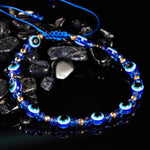 El Regalo 1 PC Evil Eye with Crystals Beads Adjustable Unisex Bracelet for Girls/Boys/Men/Women (Blue)