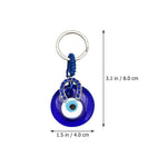 El Regalo 2 Pcs Turkish Evil Eye Keychain Blue Eyes Charms Key Ring Good Luck Keychain Metal Eye Beads Pendants for Women Men