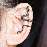 El Regalo 1PC Snake Cuff Wrap Earrings for Women & Girls- Snake Punk Retro Climber Ear Cuff - No Piercing Cartilage Ear Cuff Earrings for One Ear (Black)