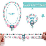 El Regalo Kids/Toddlers/Girls Wooden Beads Handmade Necklace & Bracelet Jewelry Sets (1 Necklace & 1 Bracelet): Kids Princess Jewelry Set (Mermaid Kids Jewelry Set)