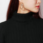 El Regalo Western Stainless Steel Drop Star Hoop Earrings for Women/Girls- Fashion Statement Star Big Circle Open Hoop Party Earrings