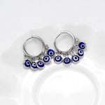 El Regalo 1 Pair Evil Eyes Charms Hoop Earrings for Girls & Women - Dangling Blue Evil Eye Earrings for Girls & Women