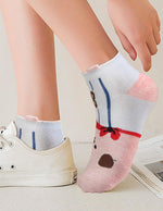 Ankle Socks for Teen Girls Women Funny No Show Novelty Sock Girl Low Cute Fun Animal Cartoon Socks, 5 Pack, Cotton & Bamboo