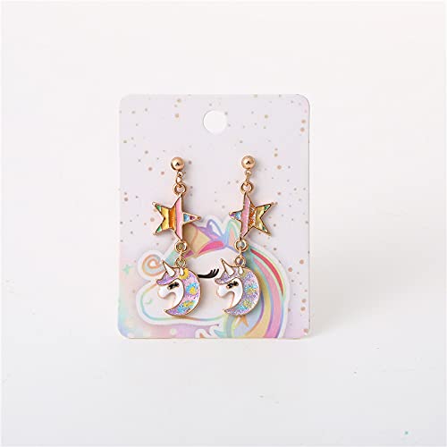 El Regalo 1 Pair Unicorn Fashion Earring for Girls/Kids/Women- Unicorns Enamel Crystal Dangle Earrings for Kids/Girls/Teens & Women (Style-3)