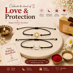El Regalo 2PCs Sun Moon Adjustable Rakhis for Brother- Simple & Elegant 2 Rakhis with Roli Chawal, Message Card in Rakhi Box for Bhaiya-bhabhi