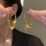 El Regalo Western Golden Coin Pendant Hoop Earrings - Classic Hoops with Light Disc Charms - Elegant and Versatile Jewelry for Women - Luxurious and Sophisticated Design (Front Back Tassel Hoop)