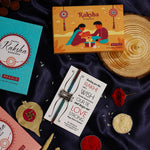 El Regalo Auspicious Shiva Damroo Mauli Thread Rakhi for Brother- Antique Damru Rakhi with Roli Chawal Shagun, Message Card in Rakshabandhan Gift Box (Multi Blue)