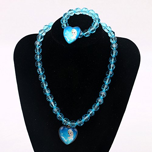 El Regalo Frozn El-sa Princess Necklace & Bracelet Set for Kids | Girls Frozn Jewelry Set